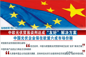 中歐光伏貿(mào)易談判達(dá)成&ldquo;友好&rdquo;解決方案