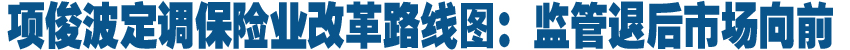 項(xiàng)俊波定調(diào)保險(xiǎn)業(yè)改革路線圖:監(jiān)管退后市場向前
