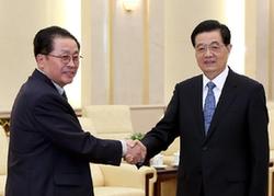 胡錦濤會見中朝兩個經濟區(qū)開發(fā)合作聯(lián)合指導委員會朝方代表團