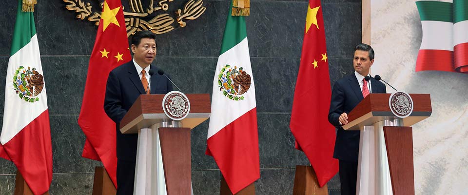 2013年6月，中墨元首共同會見記者